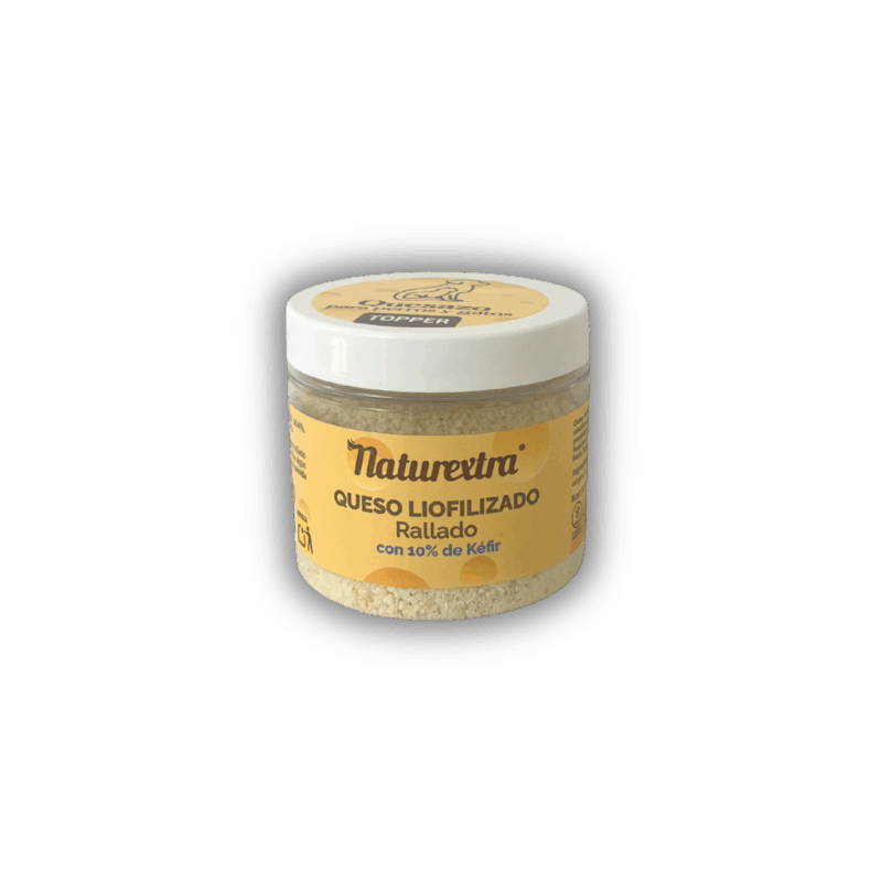 Queso liofilizado rallado con un 10% de Kéfir Liofilizado